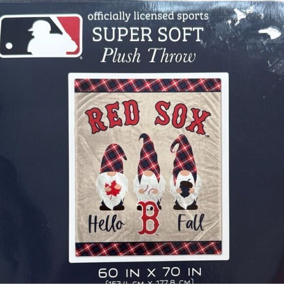 Boston Red Sox MLB 60'' x 70'' Super Soft Plush Hello Fall Throw Blanket NWT - Picture 2 of 8